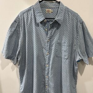 Faherty Light Blue Geometric Button Down Shirt